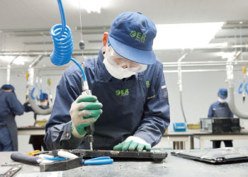 作業している様子